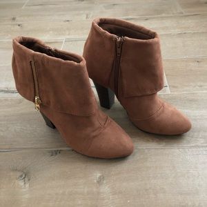 Qupid Brown Suede Booties